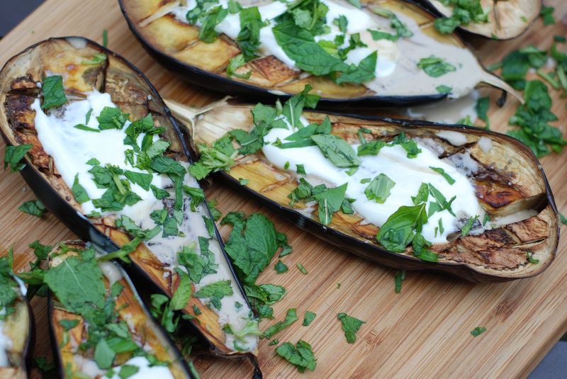 Photo d'aubergine cuite