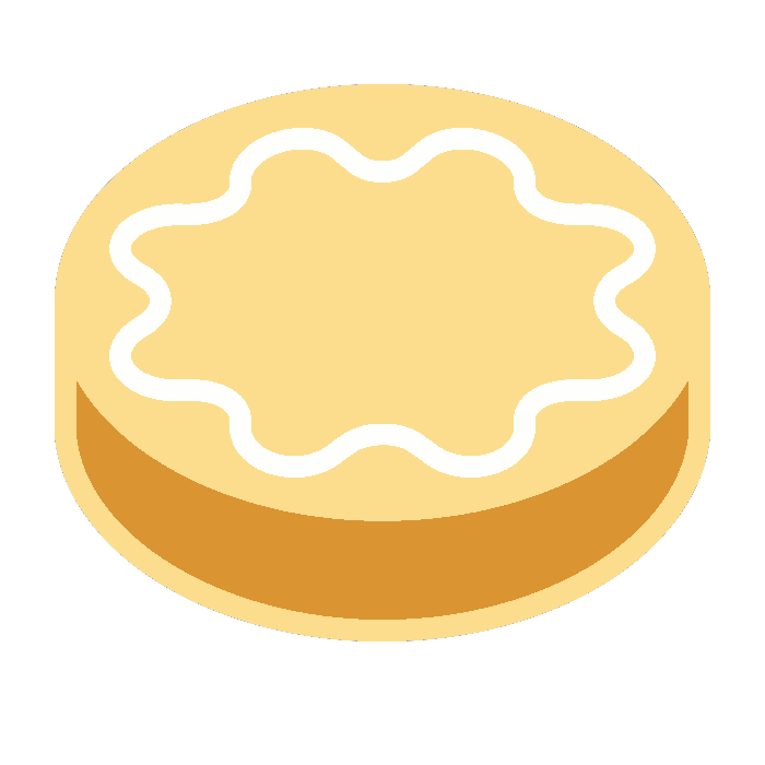 Icône de biscuit moelleux fourré à l'orange et enrobé de sucre glace