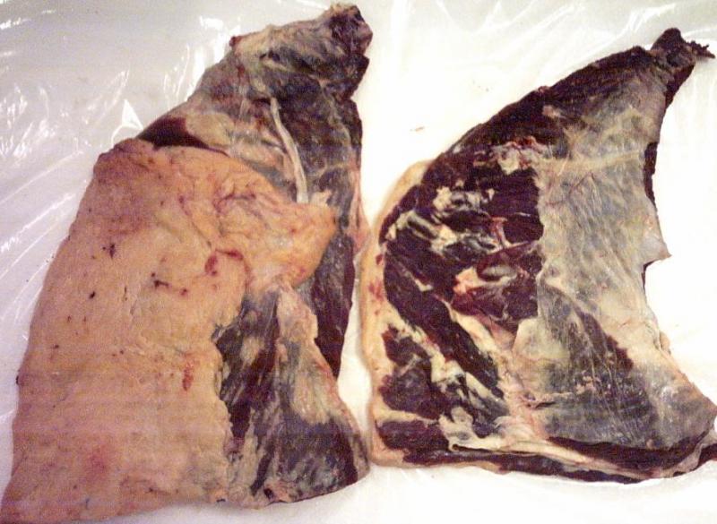 Boeuf, bavette d'aloyau, crue.