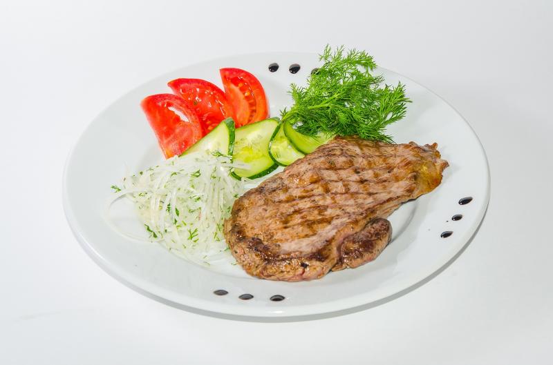 Boeuf, steak ou bifteck, grillé.