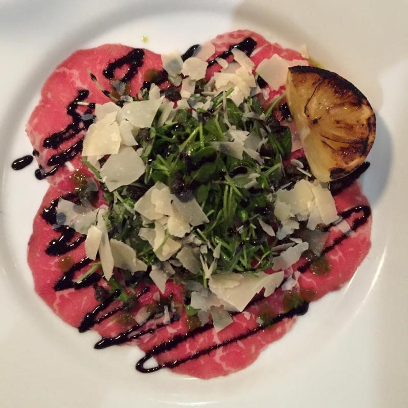 Carpaccio de bœuf, avec marinade.