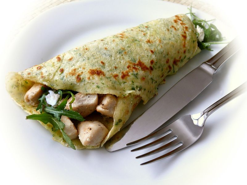 Photo de crêpe fourrée béchamel fromage