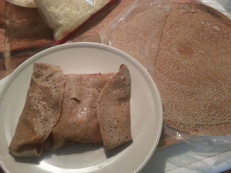 Photo de crèpe fourrée béchamel jambon fromage