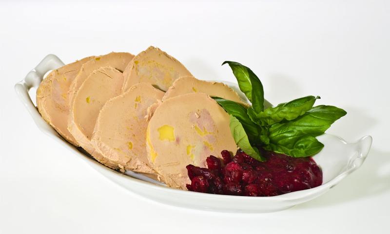 Foie gras, canard, bloc, 50% de morceaux.
