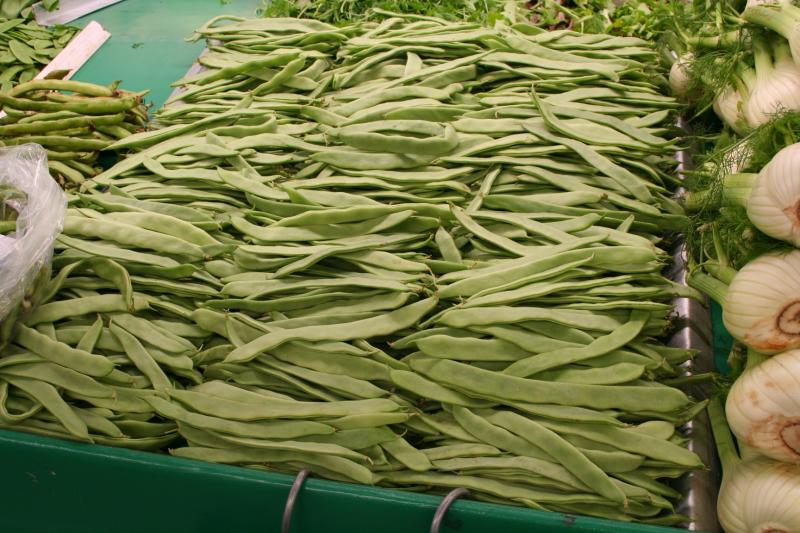 Haricots plats, crus.
