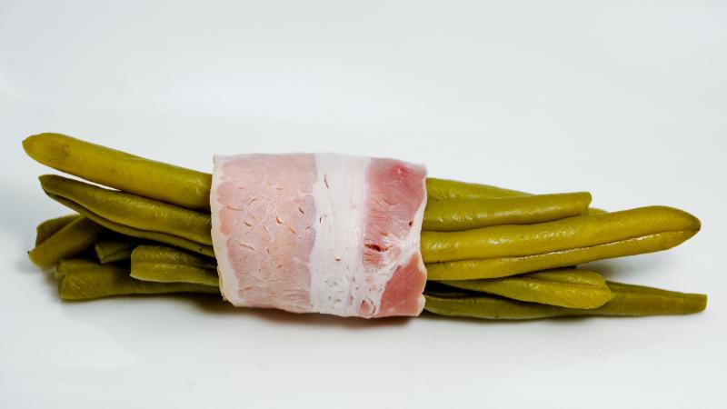Haricots verts, appertisés, égouttés.