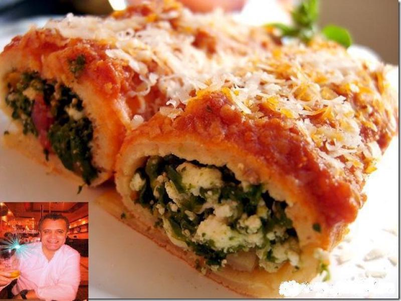 Lasagnes ou canelloni aux légumes et au fromage de chèvre, cuits;