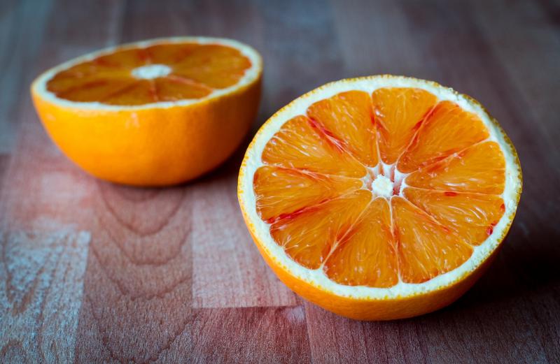 Orange, pulpe, crue.