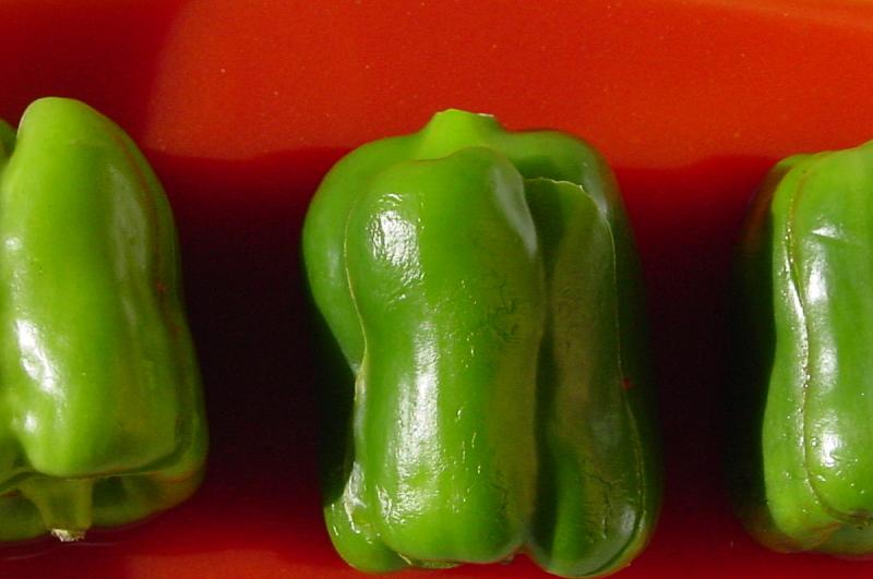 Poivrons vert, crus.
