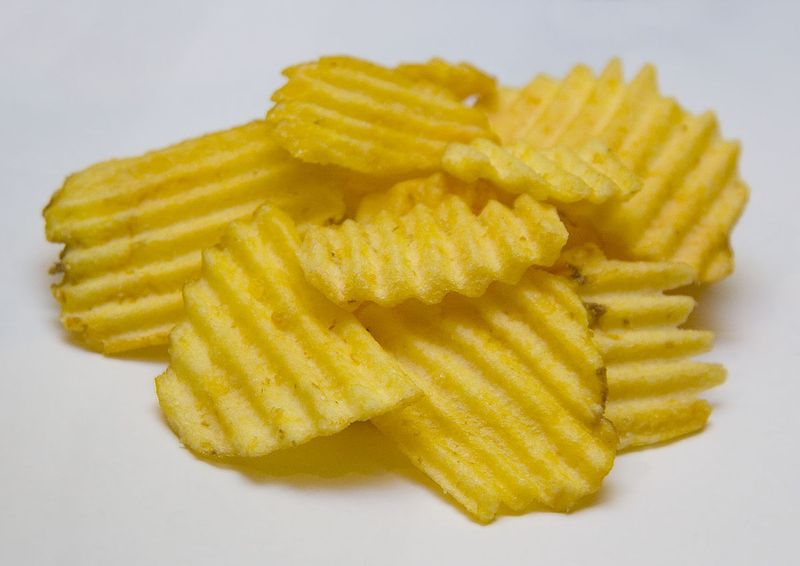 Photo de chips ondulées