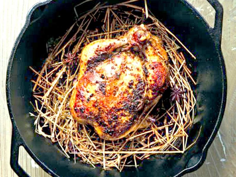 Poulet, aile, viande et peau, rôti/cuit au four,
