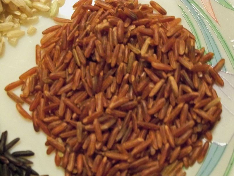 Photo de riz rouge, sec