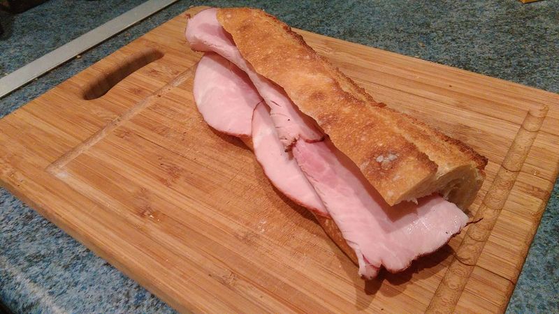 Photo de sandwich baguette, jambon, beurre