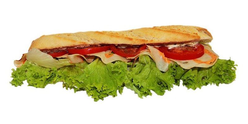 Icône de sandwich baguette, porc, crudités (tomate, salade), mayonnaise
