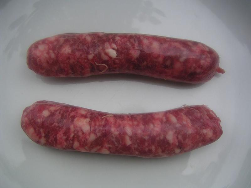 Saucisse de Toulouse, crue.