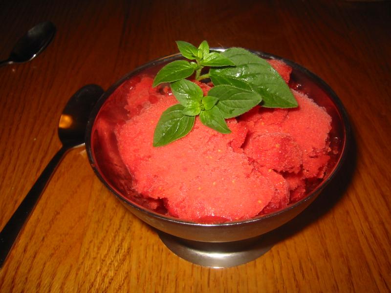 Sorbet, en bac.