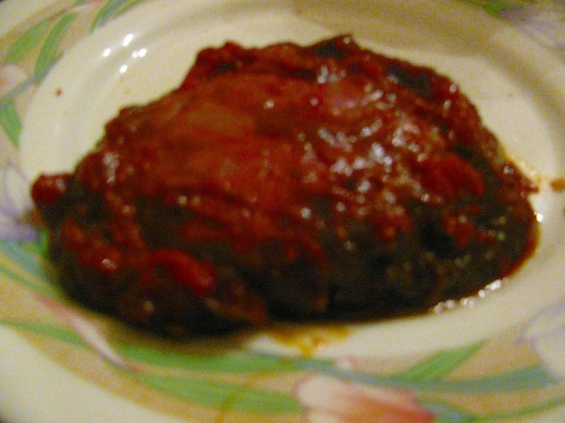 Bœuf, steak haché 20% MG, cuit.