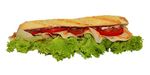  image de l'aliment Sandwich baguette, porc, crudités (tomate, salade), mayonnaise