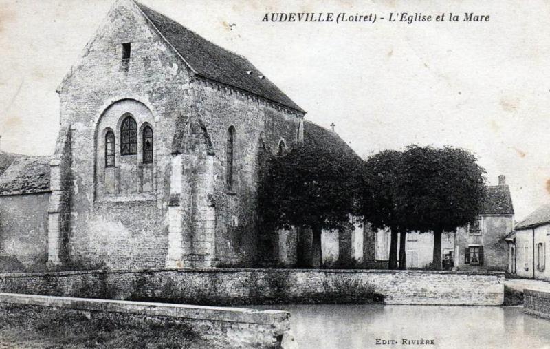 Carte postale ancienne d' Audeville, dans le département du Loiret.