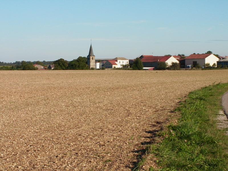 Vue du village depuis la route de Rosières-en Blois .