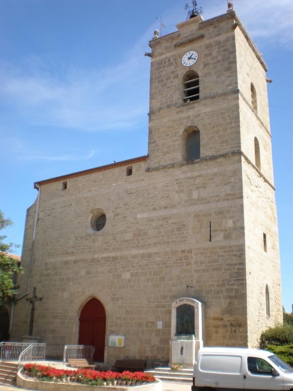 Photo de l'église de Boujan-sur-Libron, en région Occitanie. 