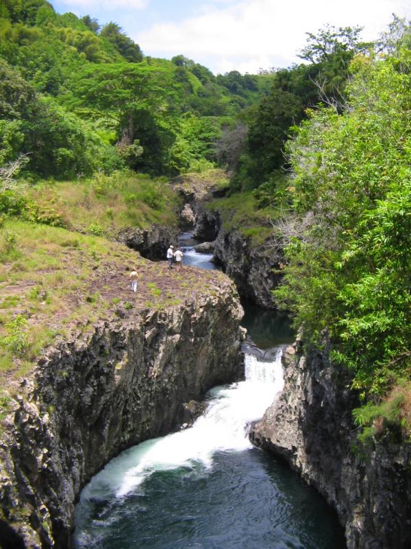 Photo d'une vue de la rivière des Roches à Bras-Panon, dans le département et la région de La Réunion