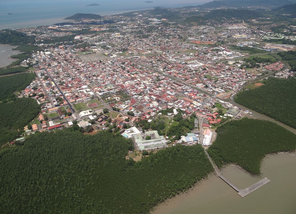Vue aérienne de Cayenne.