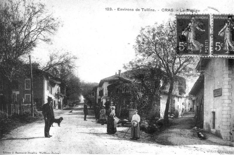 Environs de Tullins, Cras, le village 1912, dans le département de l'Isère. 