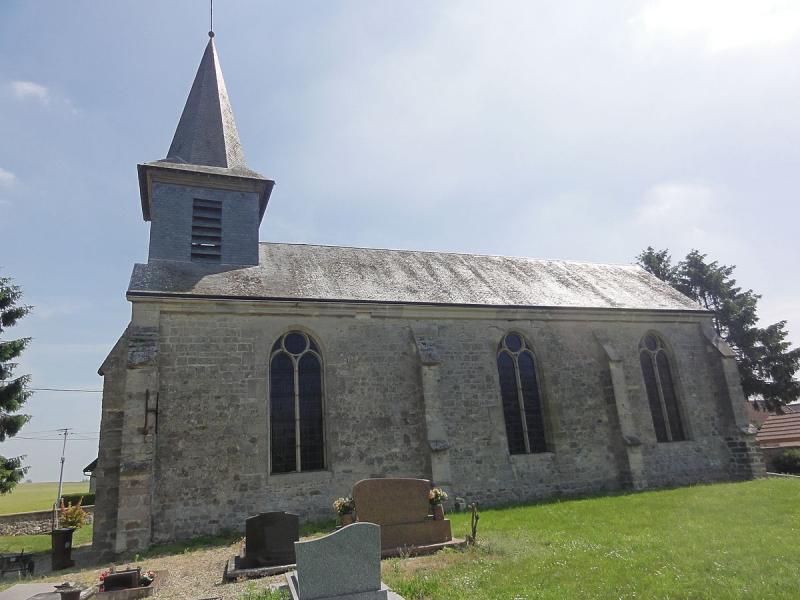  L'église de Cuiry-lès-Chaudardes, dans le département de l'Aisne.