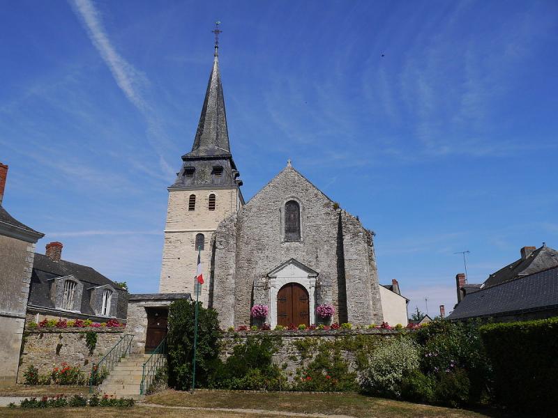 L'église Saint-Germain à Daon, dans le département de la Mayenne.