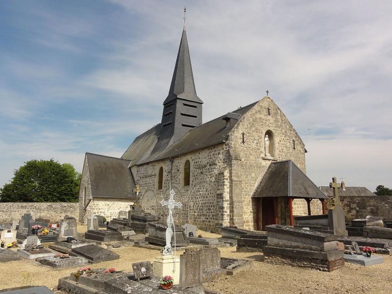 Église de la commune de Gizy, dans le département de l'Aisne.