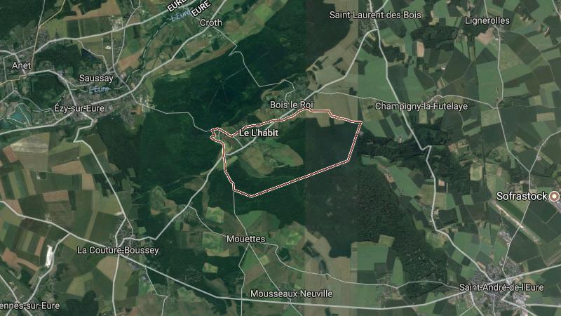 Vue générale de l'Habit, dans le département de l'Eure en région Normandie, France.