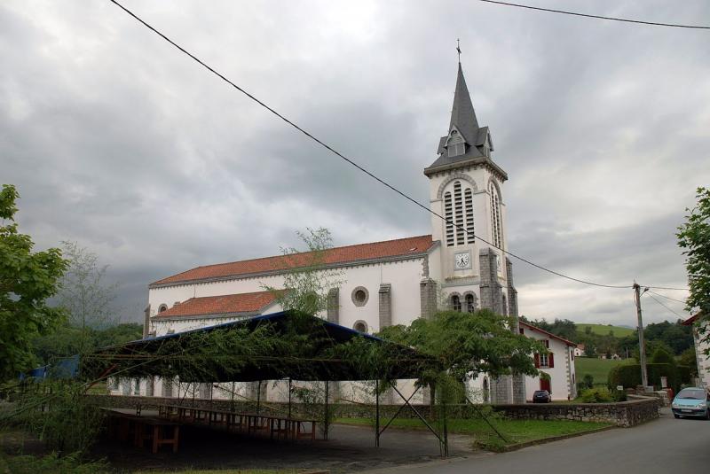 L'église Saint-François-Xavier à Jaxu, dans le département des Pyrénées-Atlantiques.