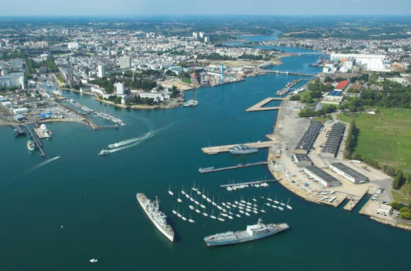 La rade de Lorient vue du ciel.