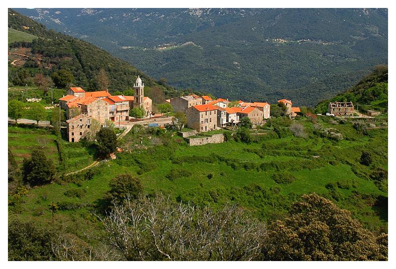 Vue du village de Mela, Corse-du-Sud