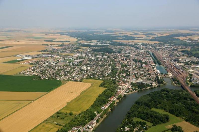 Vue aérienne de Migennes.