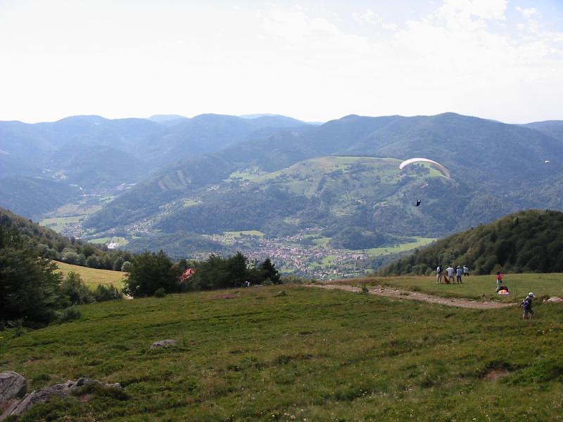 Vue d' Oderen depuis le Treh, dans le département du Haut-Rhin.