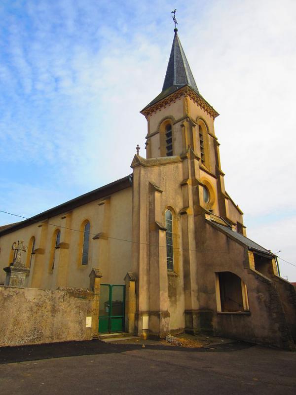 L'église de la commune d'Orny, dans le département de la Moselle.