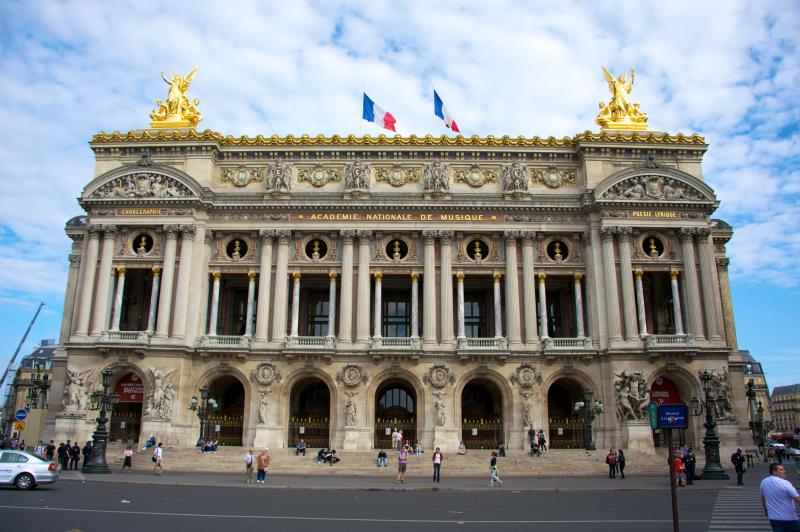 Photo de la facade de l'opéra Garnier, en région Île-de-France.