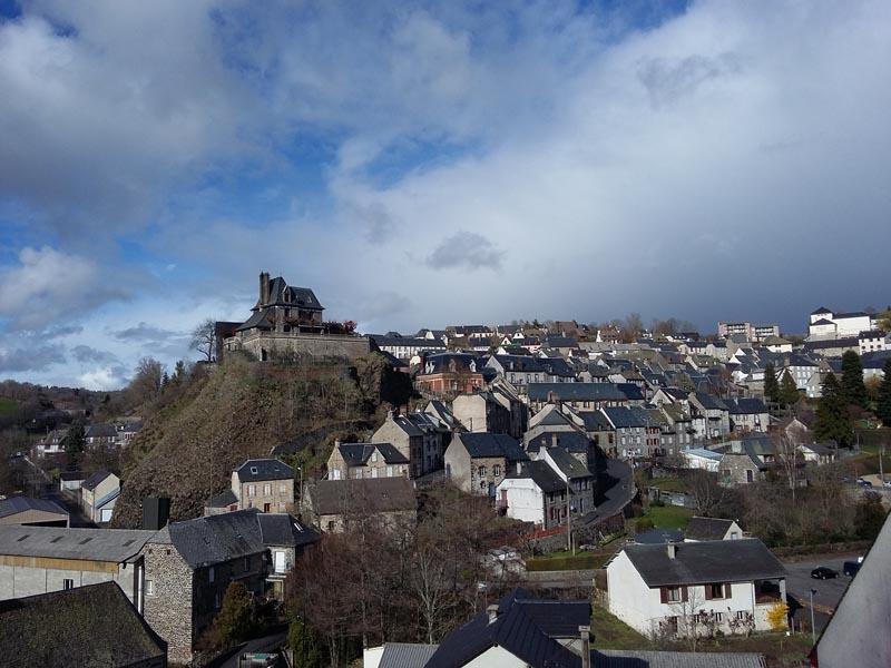 Vue générale de Pierrefort, dans le département du Cantal.