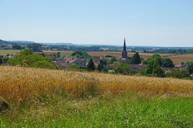 Vue générale de Velorcey, dans le département de la Haute-Saône.