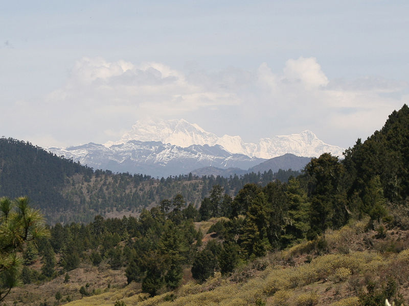 Vue du Gangkhar Puensum depuis le Bhoutan.