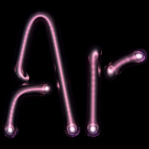 Argon fonctionnant dans un tube.
