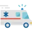 Illustration d'une ambulance française avec sa sirène allumée.